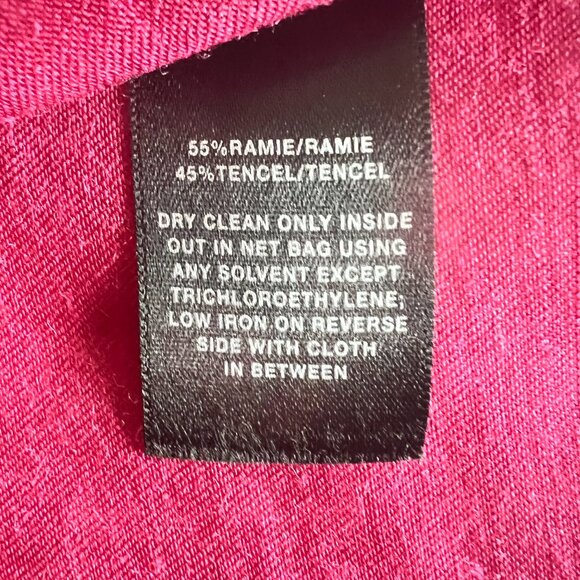 Lafayette 148 Raspberry Tencel Ramie Button Up Shirt Sz M Classic Feminine Chic - Picture 7 of 7